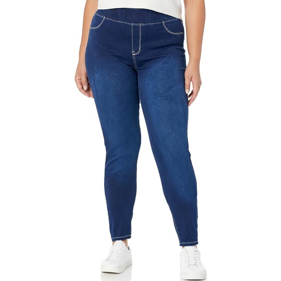 Women's Plus Size Butter Denim * Pull-On Jean Dark Wash Sz 14PT - Picture 1 of 2